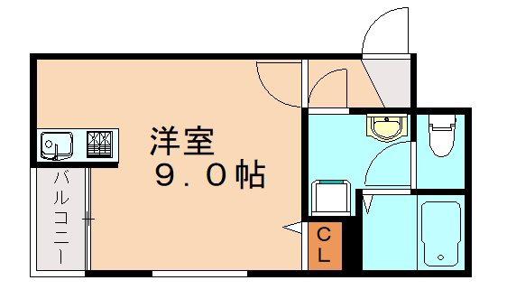 イル・カーサ大橋南(ワンルーム/2階)の間取り写真