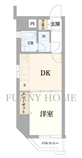 アルス三軒茶屋(1DK/2階)の間取り写真