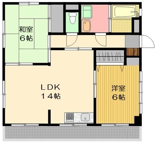 サンシャイン西山台(2LDK/2階)の間取り写真