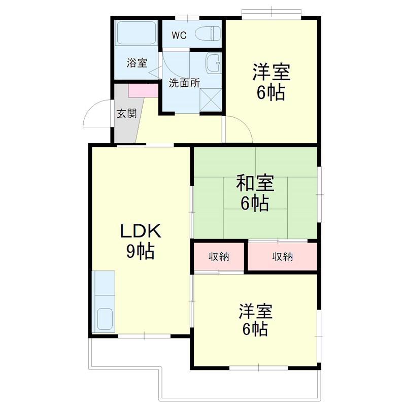 サンテラス大村I(3LDK/1階)の間取り写真