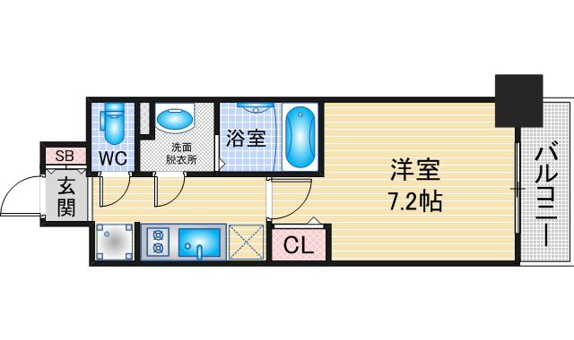 プレサンス新栄リベラ(1K/8階)の間取り写真