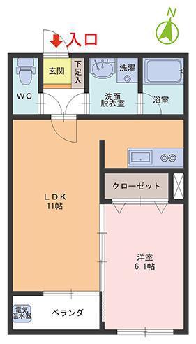 G-SOLEIL(1LDK/1階)の間取り写真