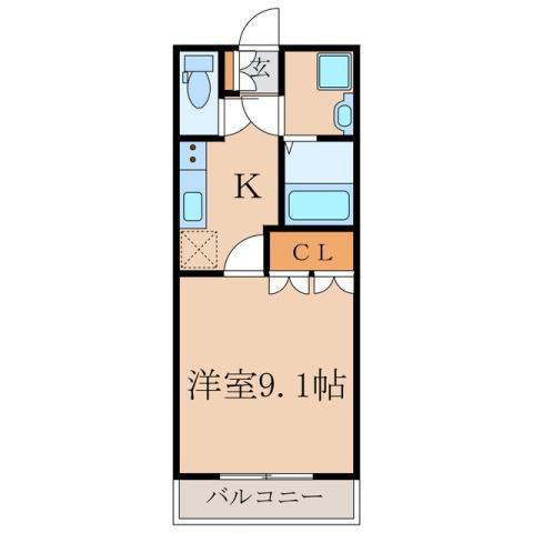 グランディール(1K/3階)の間取り写真