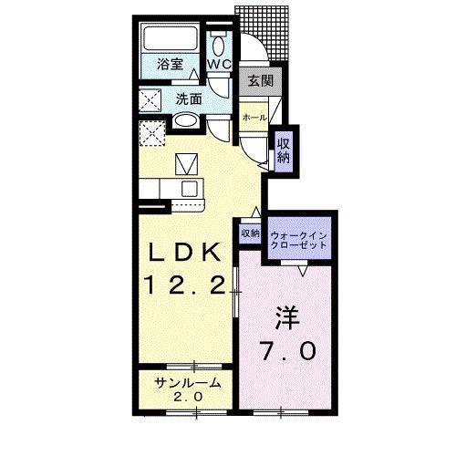 シャトルガーデンFS.IV(1LDK/1階)の間取り写真