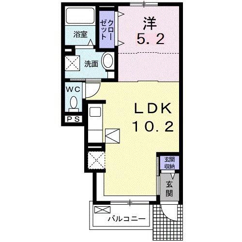 シェルティー(1LDK/1階)の間取り写真