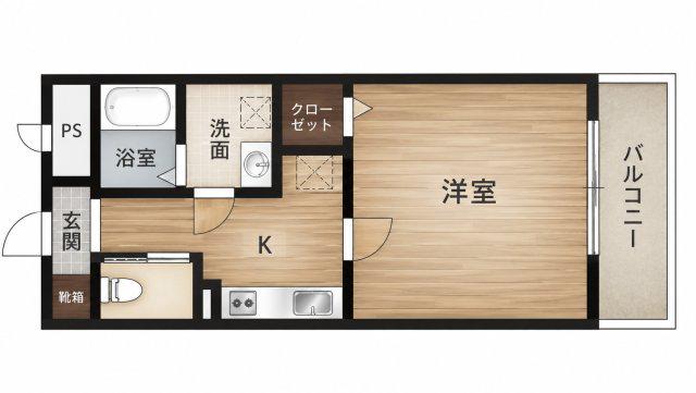 リデアル京町(1K/5階)の間取り写真