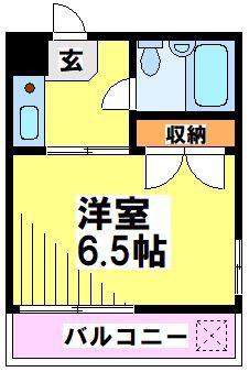 ホワイトボックス(1K/3階)の間取り写真
