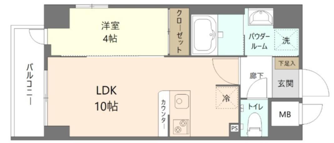 ヨコハマシギョウビル(1LDK/7階)の間取り写真