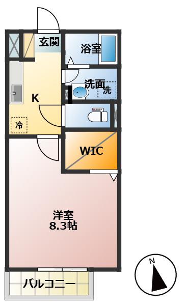 スプランドゥール(1K/2階)の間取り写真