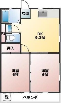T&Kハイツ(2DK/1階)の間取り写真