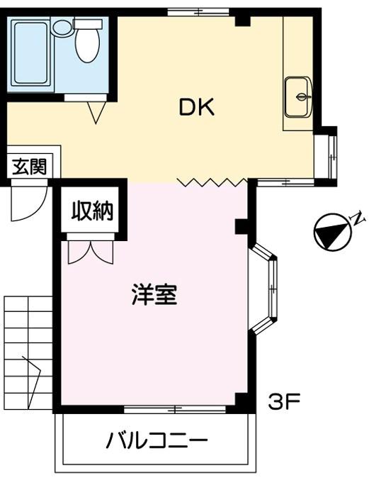 トーシンコーポ(1DK/3階)の間取り写真