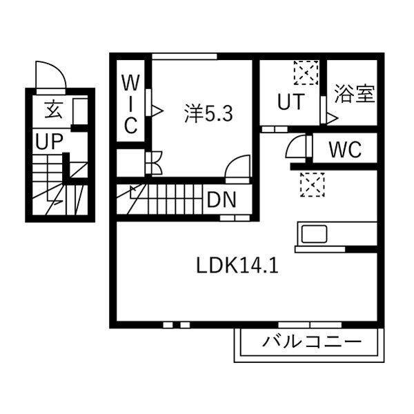 プリミエール昭和区山脇町(1LDK/2階)の間取り写真