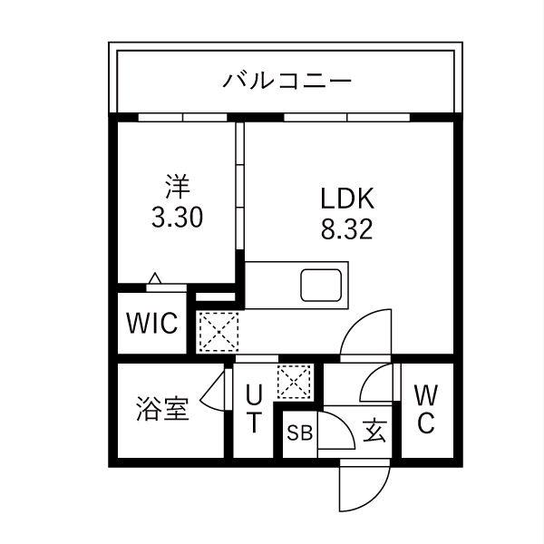 ELITE BASE HOPE II(1LDK/5階)の間取り写真