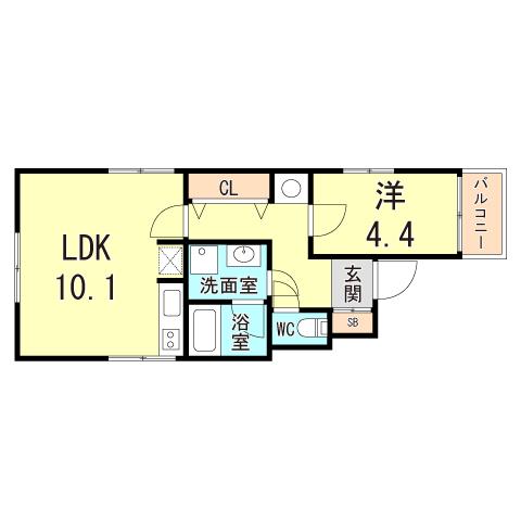 キャナルレジデンス(1LDK/2階)の間取り写真