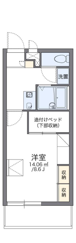 レオパレス綾瀬第8(1K/3階)の間取り写真
