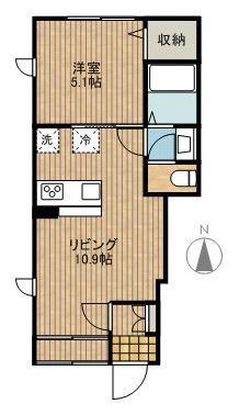 クラール御殿山(1LDK/1階)の間取り写真