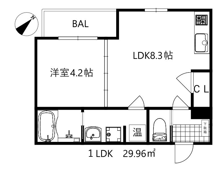 エフアセシアアベンシス(1LDK/3階)の間取り写真