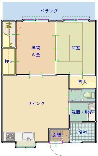 グリーンベルトセーキ(2LDK/3階)の間取り写真