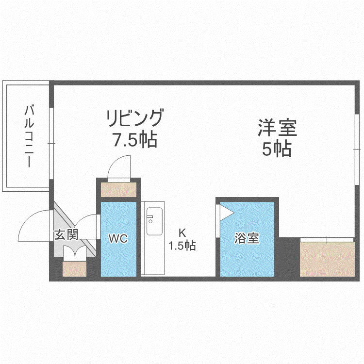 カサデューク本郷通(1LDK/3階)の間取り写真