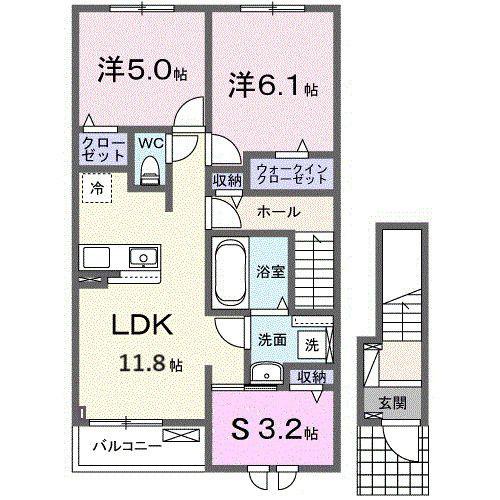 アネラ エコル(3LDK/2階)の間取り写真