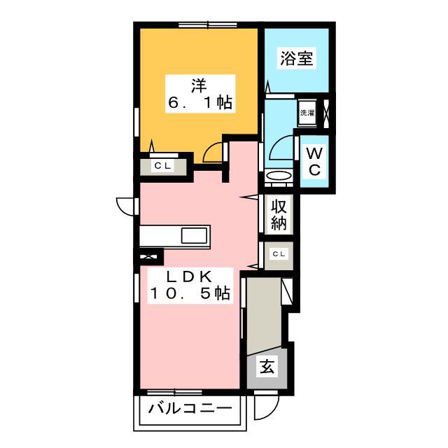 メゾンヌフファミーエ III(1LDK/1階)の間取り写真