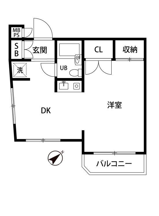 サカエダイホープラザ大塚(1DK/4階)の間取り写真