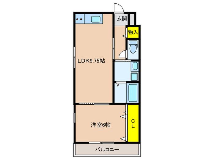 グランシャリオ招提(1LDK/2階)の間取り写真