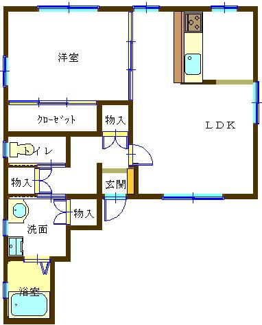 ロアールII(1LDK/1階)の間取り写真