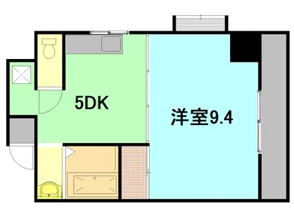 ハートD(1DK/5階)の間取り写真