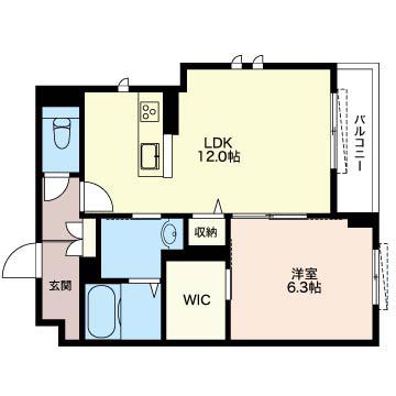 ボワビエント(1LDK/2階)の間取り写真