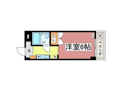 ブリックス・ヴィラ(ワンルーム/4階)の間取り写真