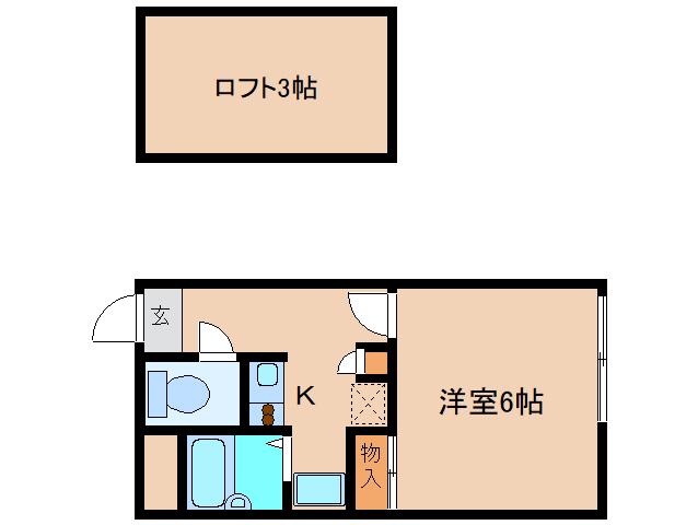 レオパレス ゆう藤の木(1K/2階)の間取り写真