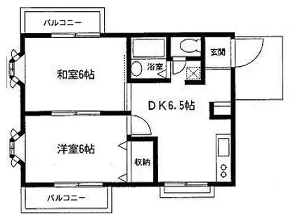 メゾンチェリー(2DK/1階)の間取り写真