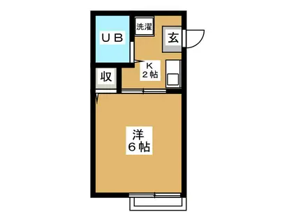 シティハイムヨコサカ(1K/2階)の間取り写真