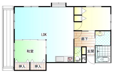 ロイヤルハマダ(2LDK/3階)の間取り写真