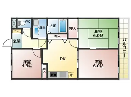 エクセレンスハイムII(3DK/3階)の間取り写真