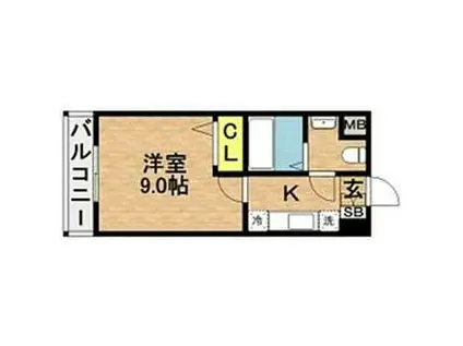 和光レジデンス博多(1K/6階)の間取り写真