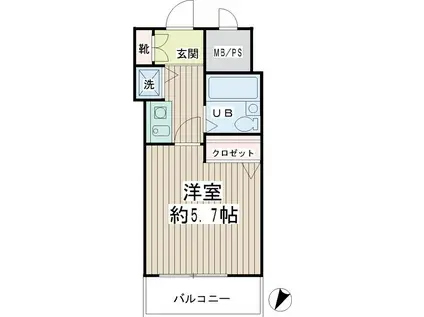 ネオマイム新子安弐番館(1K/4階)の間取り写真