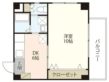 松村ビル(1DK/4階)の間取り写真