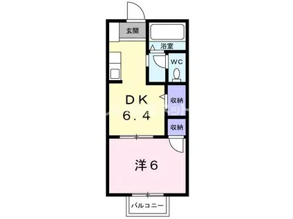 フォブール高崎(1DK/1階)の間取り写真