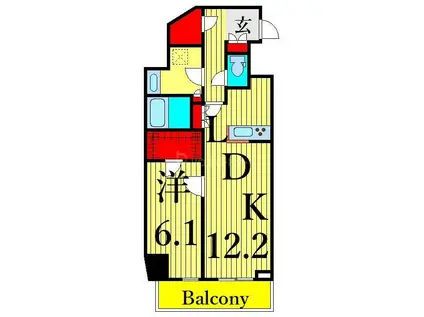 グランカーサ三ノ輪IV(1LDK/11階)の間取り写真