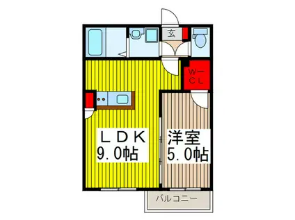 クレアコート川口(1LDK/3階)の間取り写真