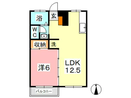 メゾンマリクレール(1LDK/2階)の間取り写真