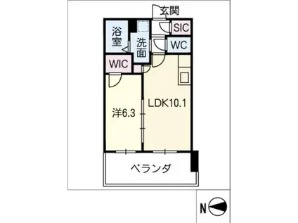 アトラスリベルタ名古屋錦(1LDK/3階)の間取り写真