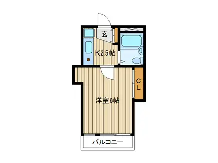 カーサすみれ(1K/2階)の間取り写真