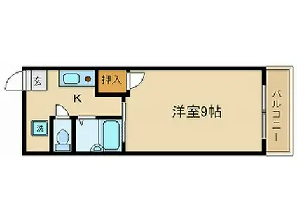 ラフィーネ四条堀川(1K/6階)の間取り写真
