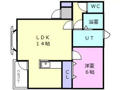レインボーハウス拓勇NO40(1LDK/3階)の間取り写真