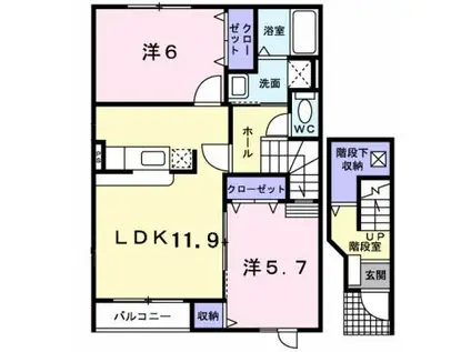 プランドール (2LDK/2階)の間取り写真