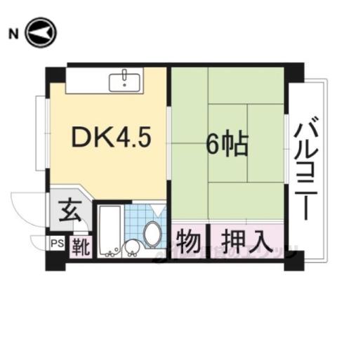 ビラビアンカ(1DK/3階)の間取り写真