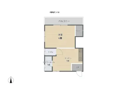 吉野ビル(ワンルーム/3階)の間取り写真